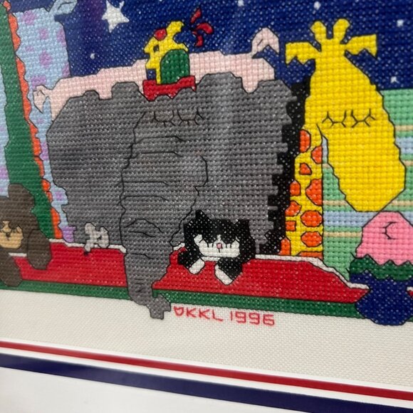 Handmade Sandra Boynton Animal Cross Stitch Professionally Framed - Picture 8 of 9